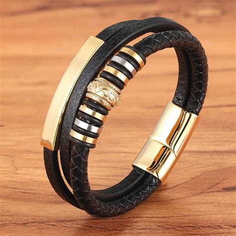 luxury men's leather bracelet.